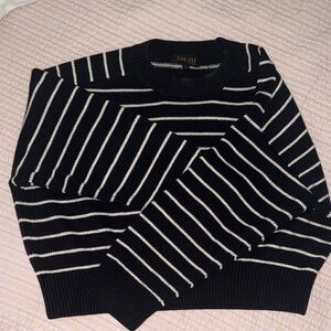 Navy and White Striped Sweater